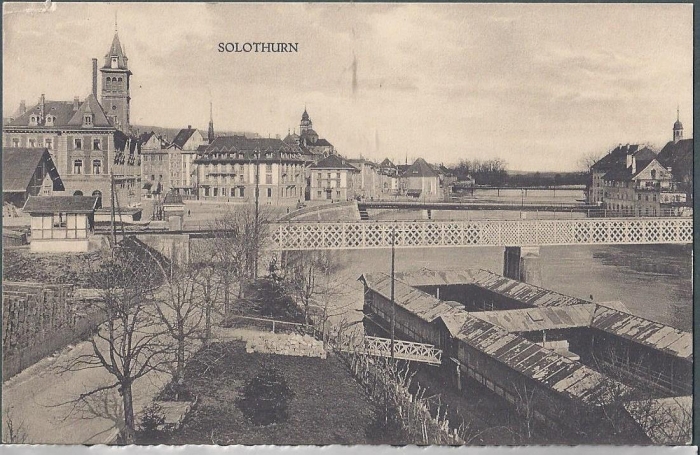 <p>Alte Badeanstalt Solothurn bis 1922 , Karte Top Zustand</p>